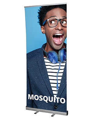 Mosquito roller banner stand for exhibitions