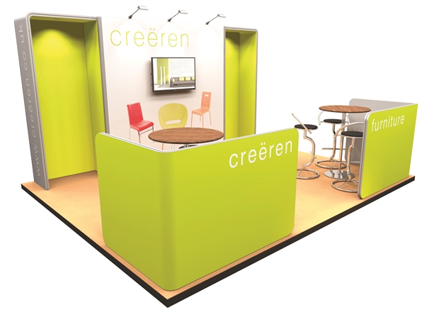 One wall 4 x 4m exhibition stand example