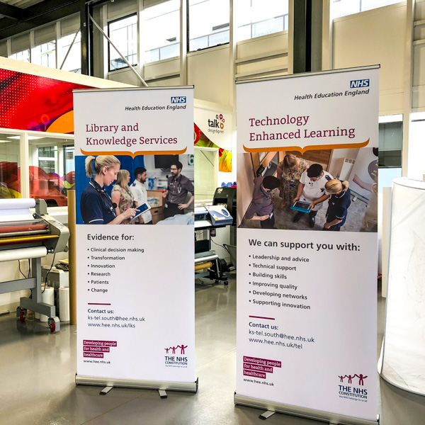 NHS Exhibition design and printing roller banner stands