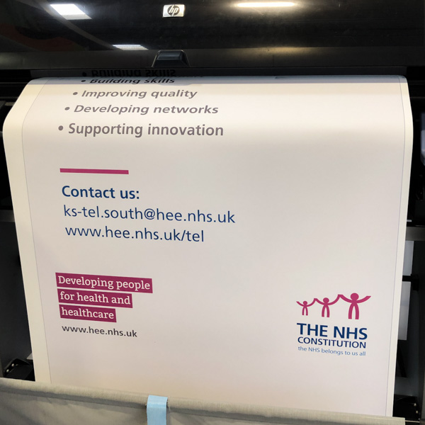 NHS Exhibition design and printing roller banner stands