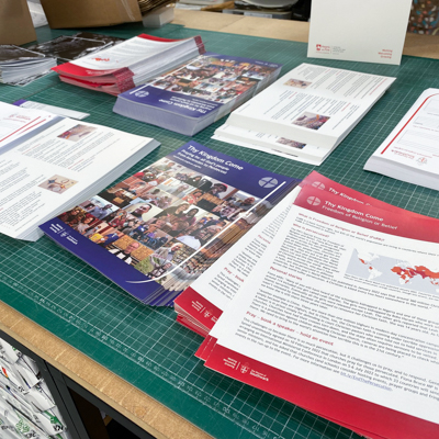 Printed leaflets and printed folders