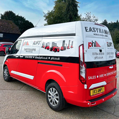 Van graphics designed, printed and installed