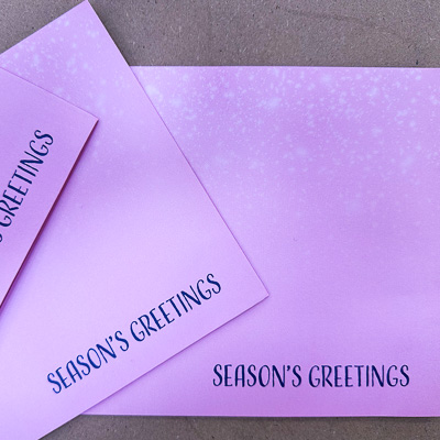 Printed envelopes for Christmas cards