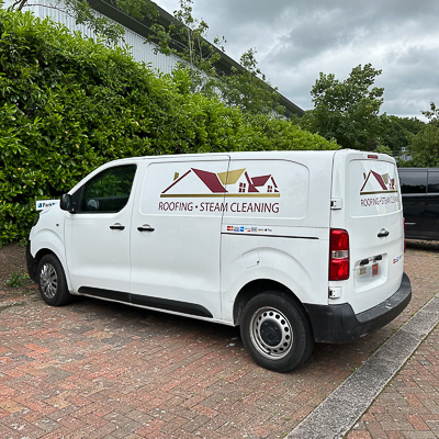 Cut vinyl graphics designed and applied to van