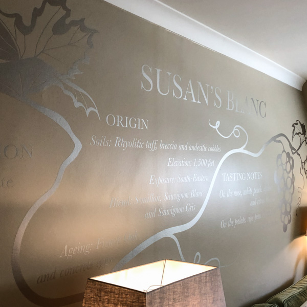 Interior design showing cut vinyl graphics designed and installed in hotel