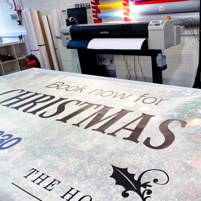 Christmas outdoor banner for pubs and restaurants