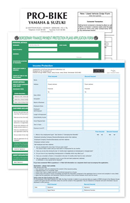 Examples of NCR printing of business forms