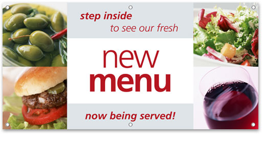 new menu vinyl banner