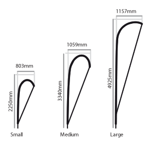 outdoor teardrop flag sizes